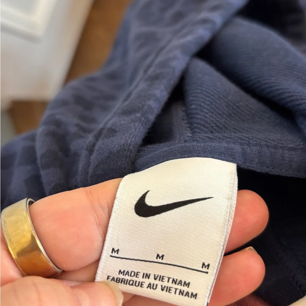 Nike‎ Navy Leopard-Print Hooded Sweatshirt